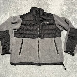 The North Face Denali Jacket Mens Large Polartec 550 Goose Down Grey Coat **